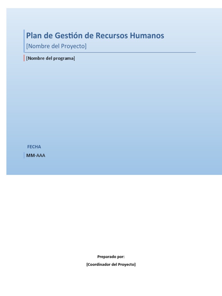 Plan de Gestión de Recursos Humanos | PDF | Software | Gestión de ...