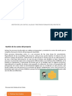 Gestión de Los Costos, Calidad y Recursos Humanos
