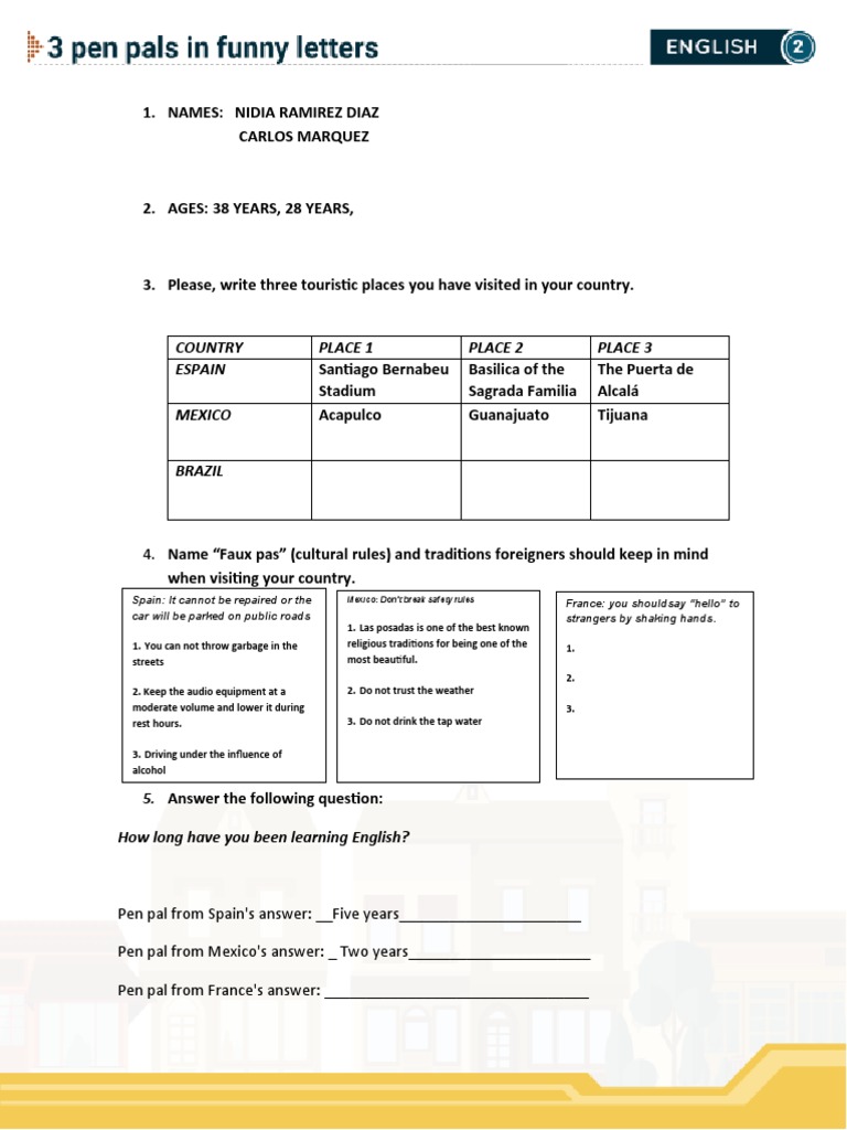 Pen Pal Application Form | PDF