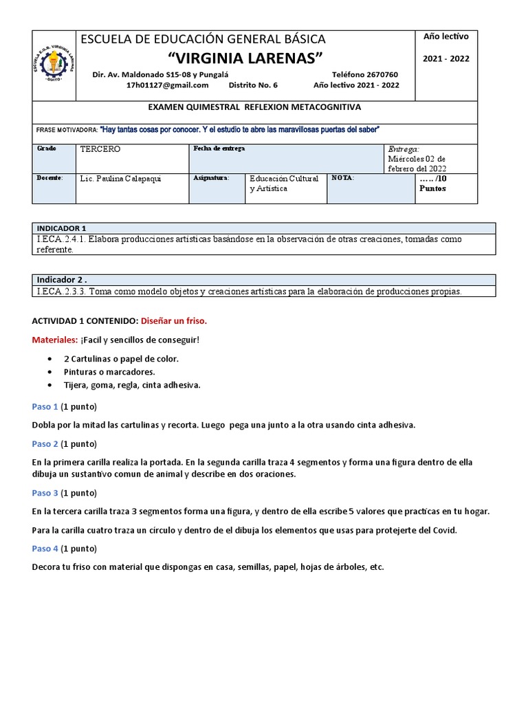 Tercer Año Examen Eca | PDF