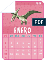Calendario 2022 Dinosaurios