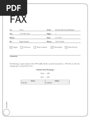 Fax Estimate