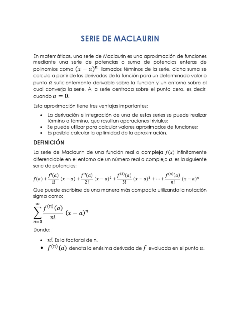 Serie De Maclaurin Pdf