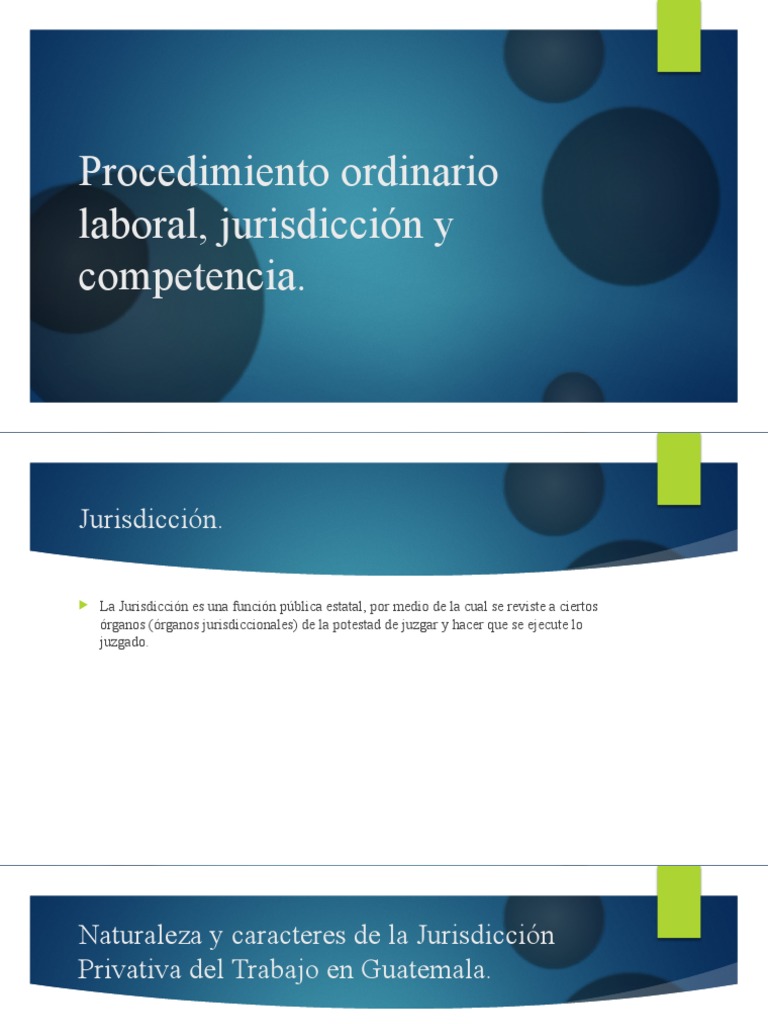 Jurisdicción Laboral en Guatemala: Clases y Competencia | PDF ...