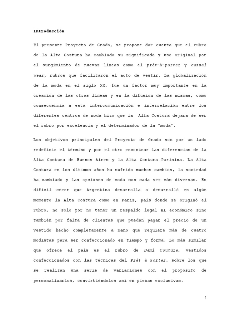 Evolución de la Alta Costura en Buenos Aires | PDF | Diseño | Moda