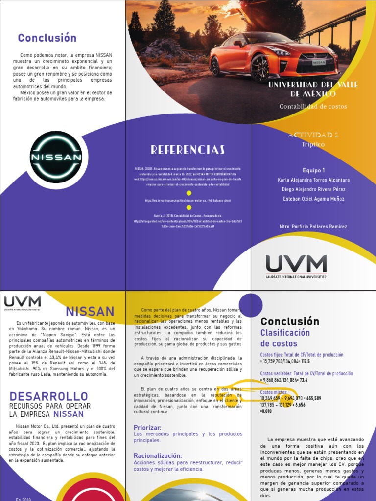 A2 EQ1 Triptico | PDF | Nissan | Business