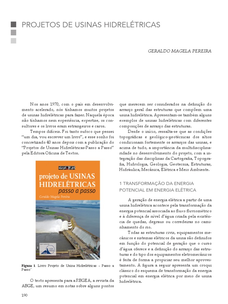 Projetos de Usinas Hidrelétricas | PDF | Hidroeletricidade | Vertedouro