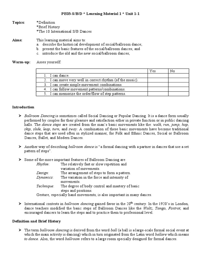PE03S/B/D Learning Material 1 Unit 11 Topics Download Free PDF