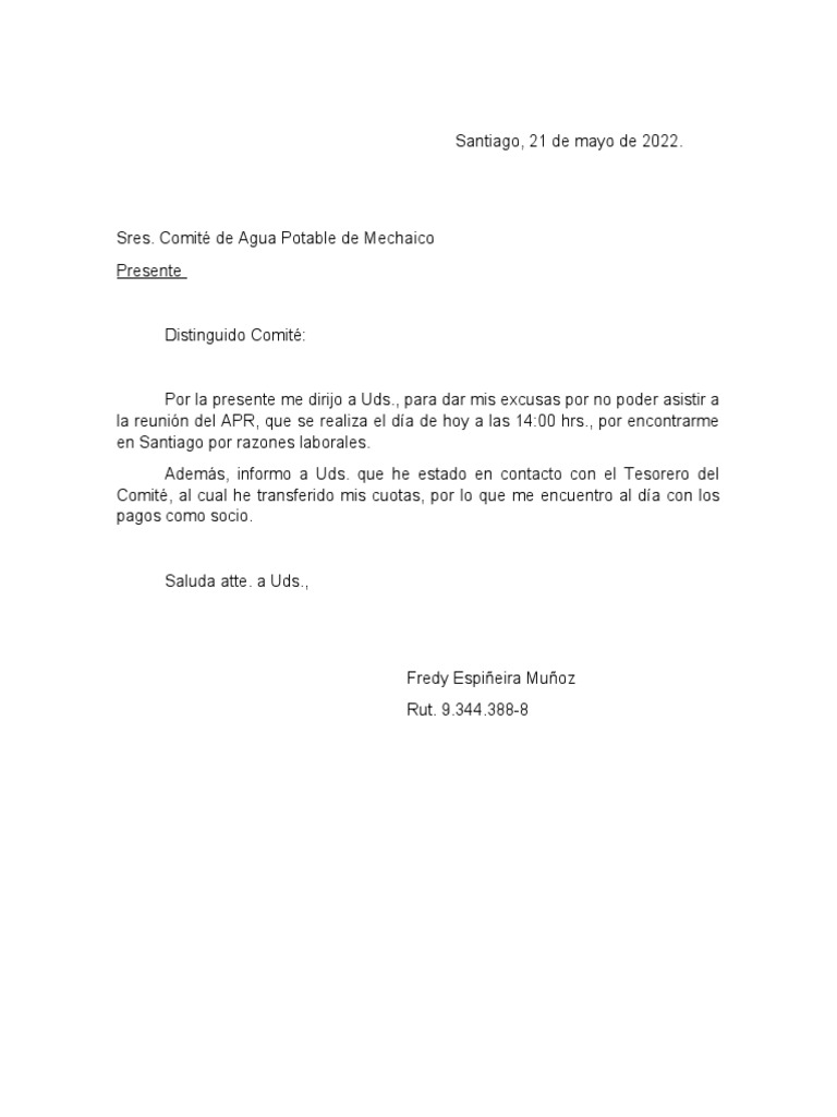 Modelo De Carta De Excusa 2022 Modelo Carta Com vrogue.co