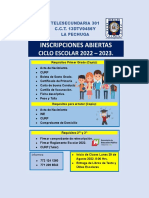 Inscripciones Telesecundaria 301