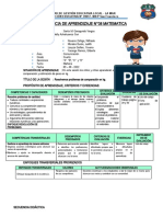 Sesión de Aprendizaje #08 Matematica