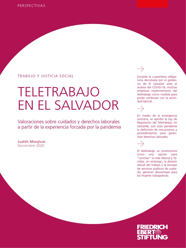 Teletrabajo y justicia social en El Salvador | PDF | Derecho laboral ...