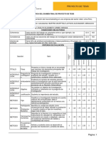 Rúbrica Del Examen Final de Proyecto de Tesis