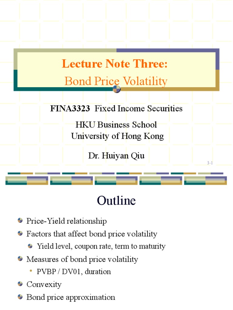 Lecture Note 03 - Bond Price Volatility | PDF | Bond Duration | Yield ...