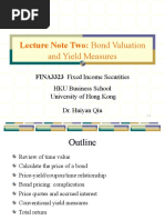 Lecture Note 02 - Bond Valuation and Yield Measures