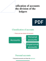 The Classification of Accounts and The Division of Ledgers For JC 1 Lecture