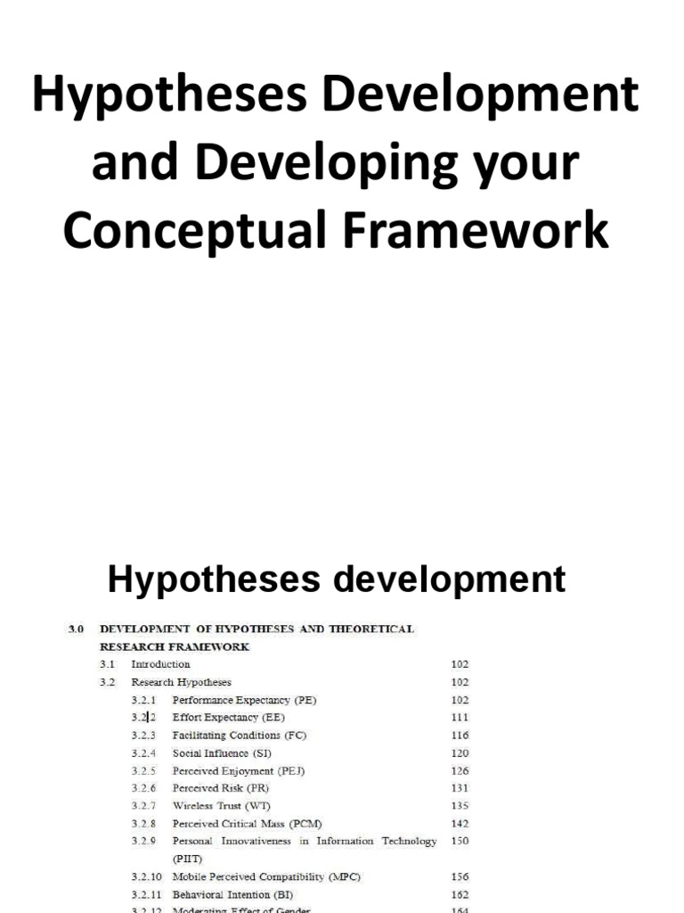 Hypotheses Development and Developing Your Conceptual Framework v1.0 ...