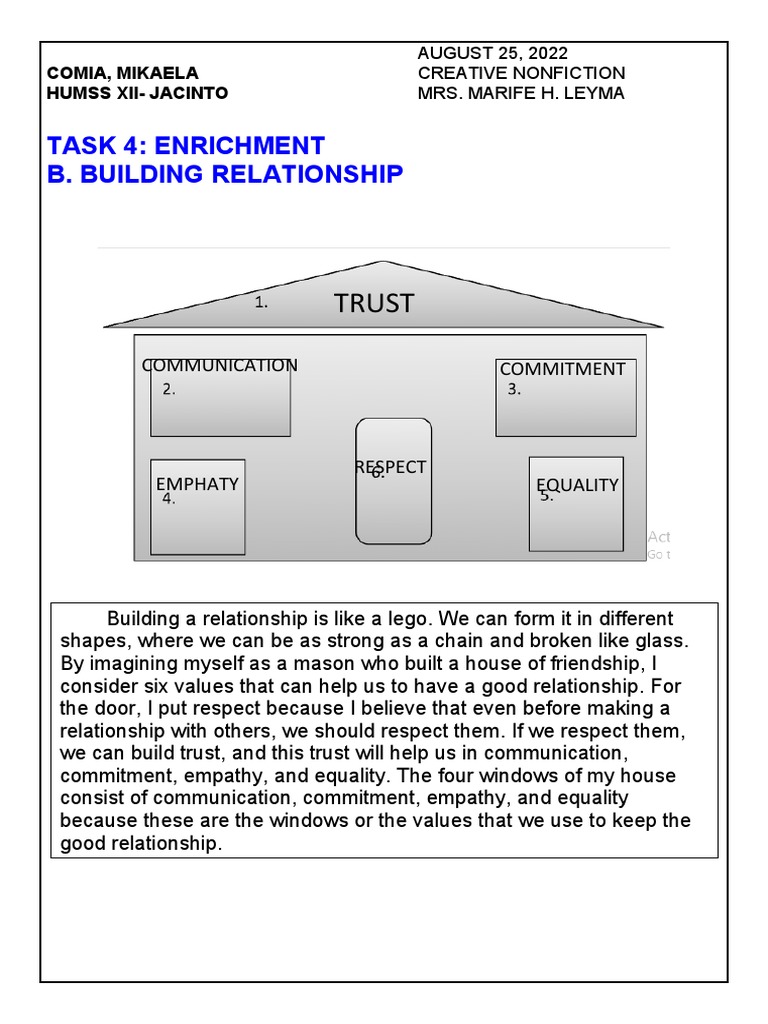 AUGUST 25 - Building A Relationship | PDF | Social Science