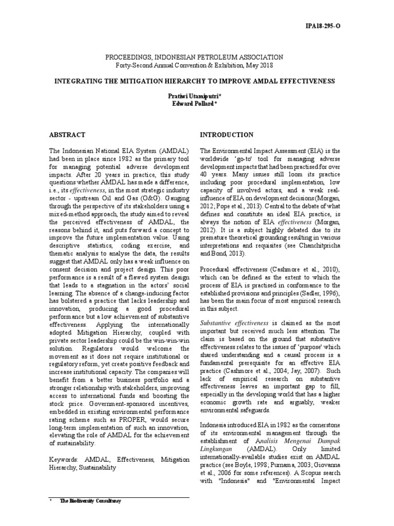 04 Integrating The Mitigation Hierarchy To Improve Amdal Effectiveness