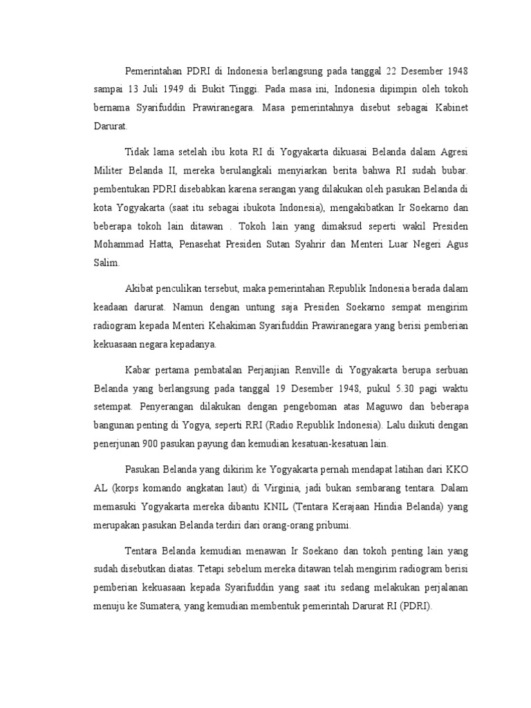 Sejarah dan Peran PDRI 1948-1949 | PDF | Perjalanan