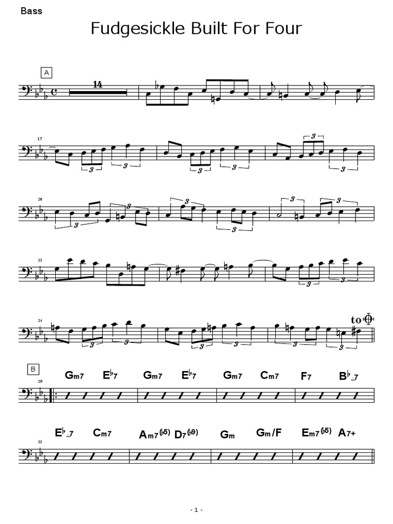 Fudgesickle Built For Four Bass PDF
