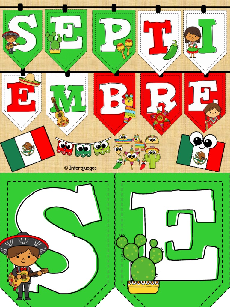 Adornos y letras para septiembre imprimibles | PDF