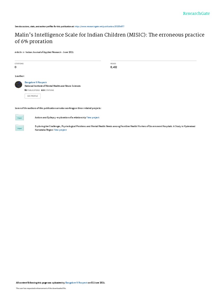 MISIC Test: Scoring and Interpretation | PDF | Wechsler Adult ...