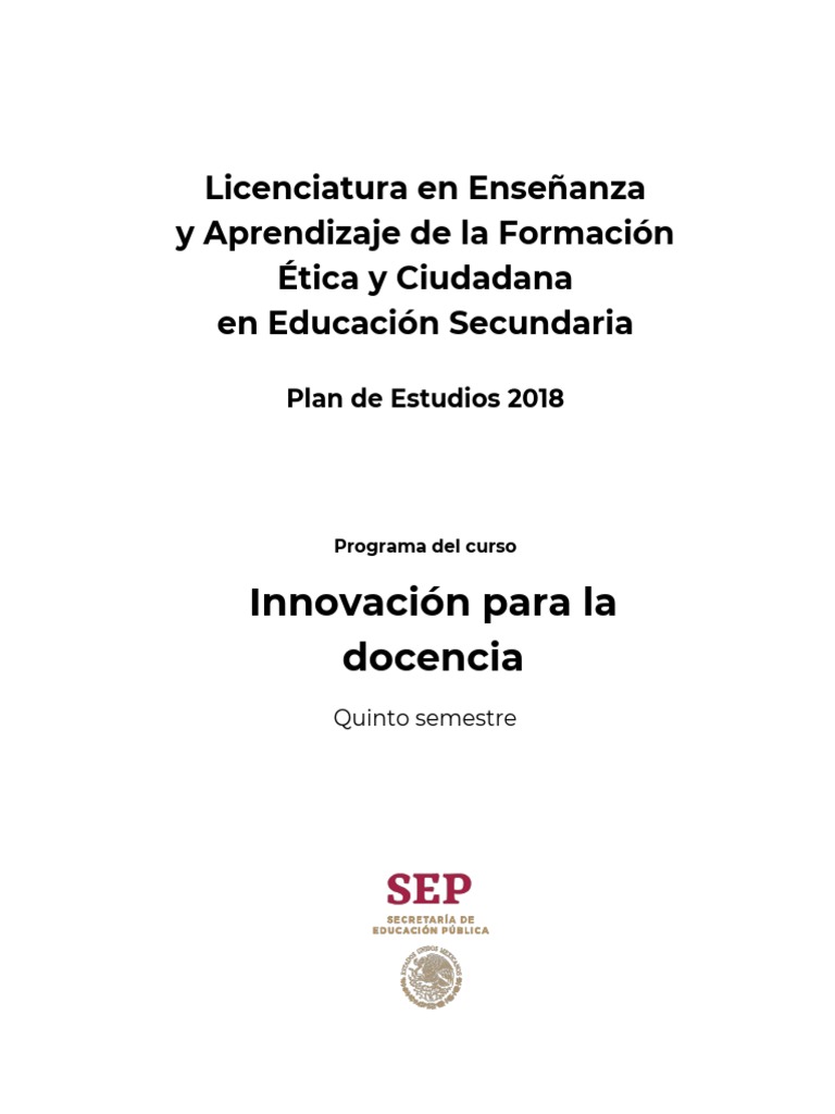 Innovación para La Docencia | PDF | Método de enseñanza | Plan de estudios