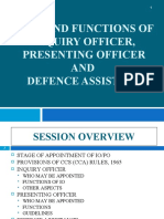 Role of Inquiry Officers and Presenting Officers