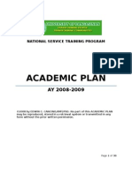 Academic Plan NSTP University of Pangasinan 2008-2009
