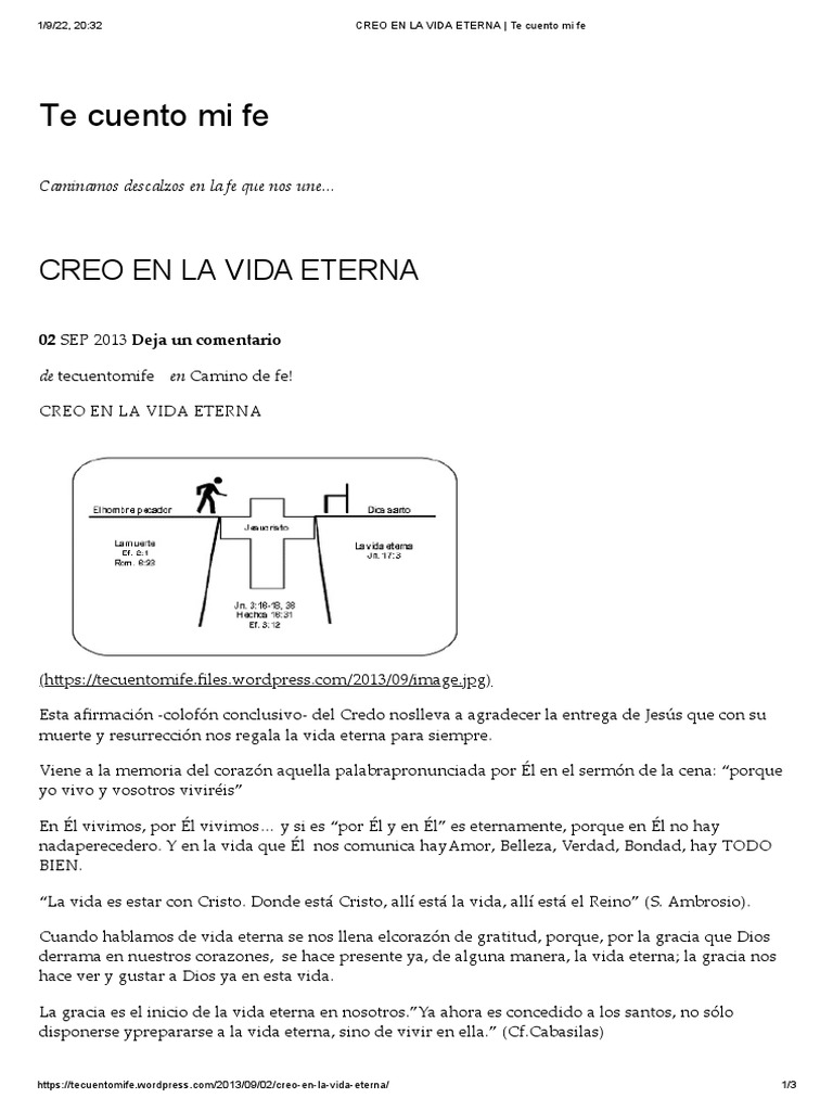 CREO EN LA VIDA ETERNA - Te Cuento Mi Fe | PDF | Amor | Cristo (título)