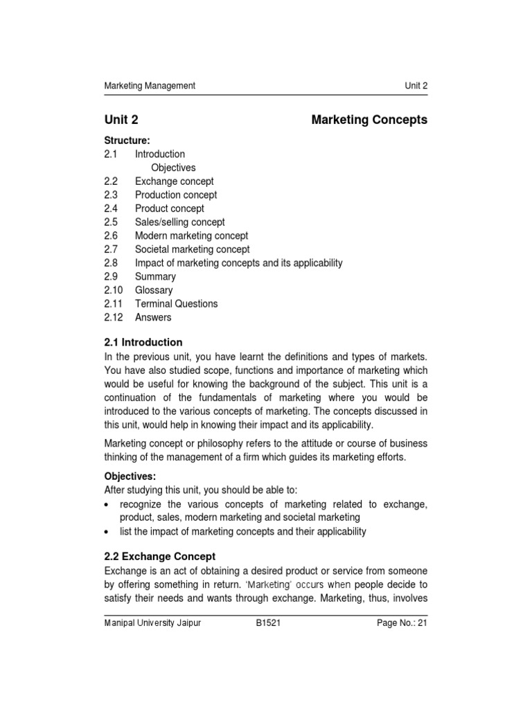 Marketing Concepts Overview and Impact | PDF | Marketing | Sales