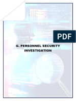 Personnel Security Investigation Notes and Reflections