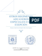 Otros Regímenes Aduaneros Especiales o de Excepción