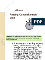 Reading Comprehension - Overview of Skimming and Scanning