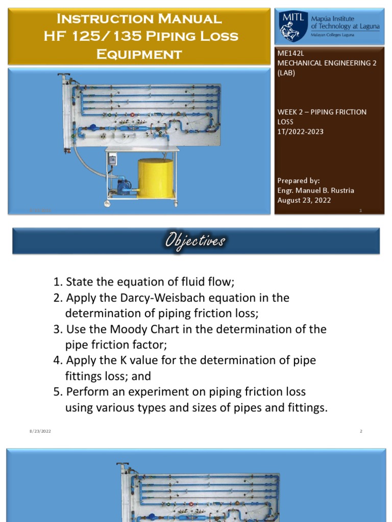 Week 2 - Piping Friction Loss 1t 2022-2023 | PDF | Gases | Process ...