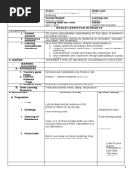 Lesson Plan in Subject-Verb Agreement