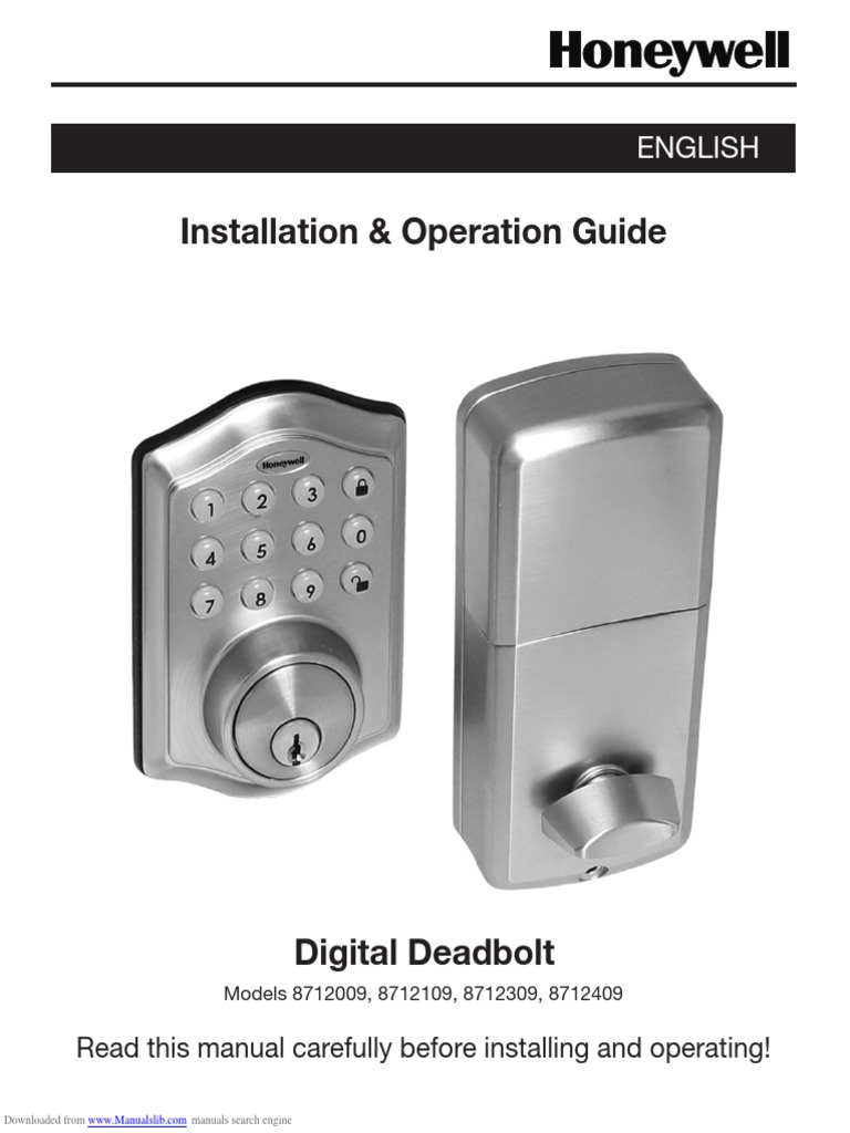 Honeywell Digital Deadbolt Manual | PDF | Electrical Connector | Door