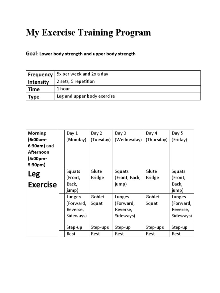 5-Day Strength Training Program | PDF | Weight | Determinants Of Health