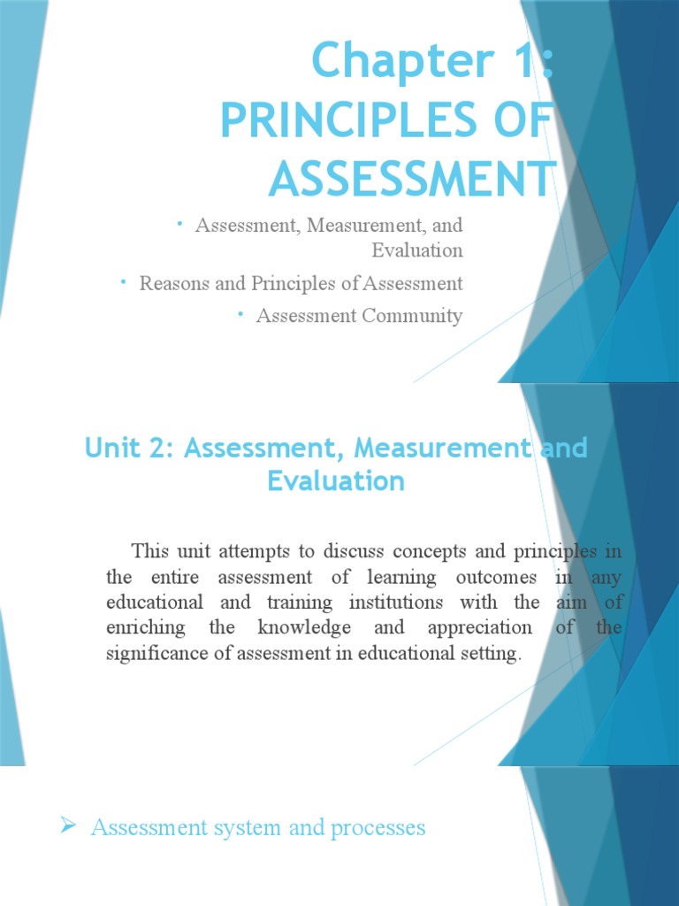 Principles of Assessment | PDF | Educational Assessment | Learning