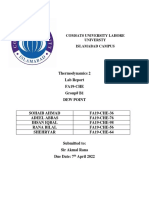 Dew Point - Thermo 2 Lab Report B1 (DEW POINT)