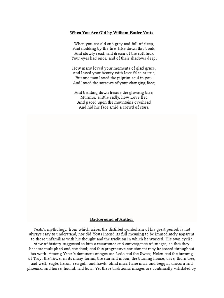 Yeats' Reflection on Aging and Love | PDF