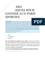 Top 10 Des Techniques Pour Gagner Aux Paris Sportifs