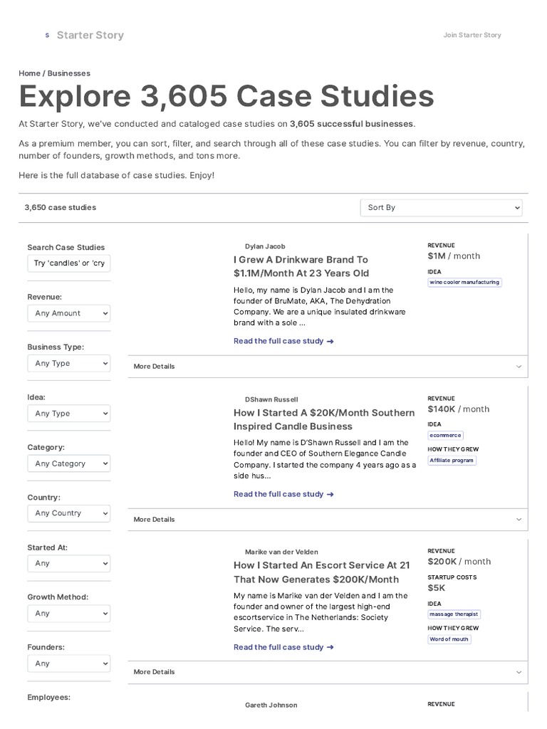 Explore Successful Businesses - Starter Story | PDF | Etsy | Business