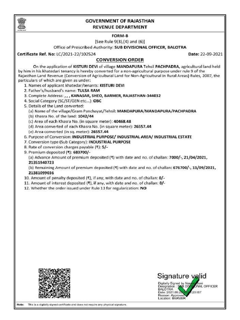 Conversion Order PDF