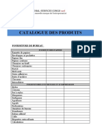 Catalogue de Produits ET PRIX