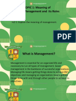 Meaning & Roles of Management