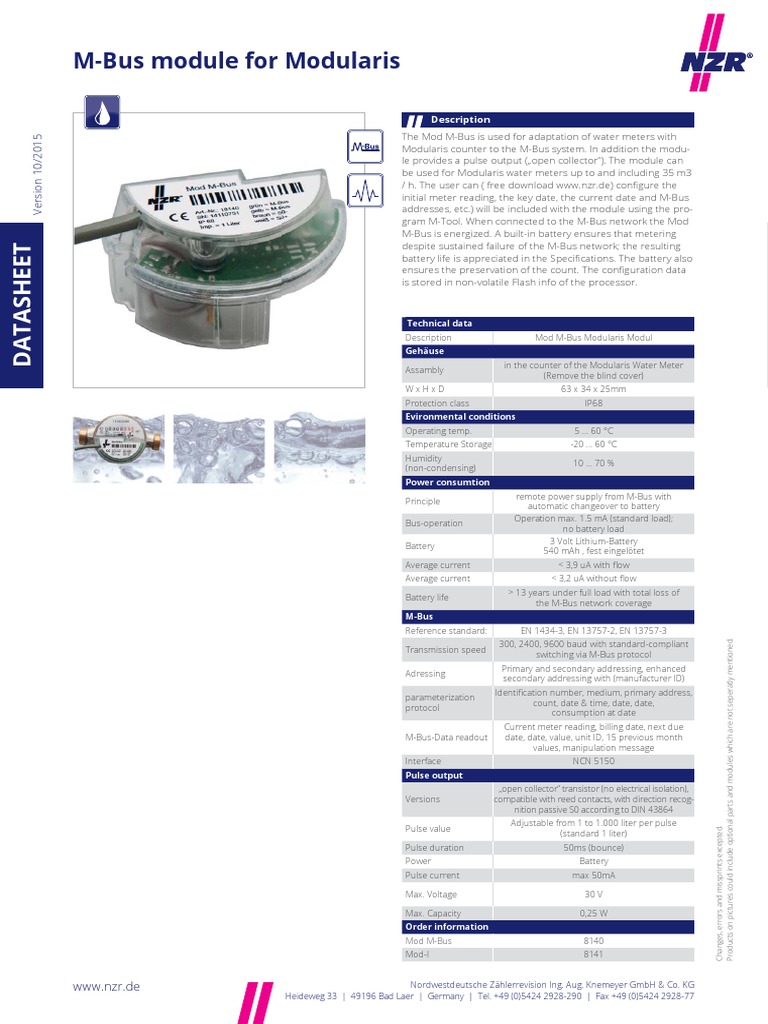 Mod M-Bus Module Datasheet | PDF | Information And Communications ...
