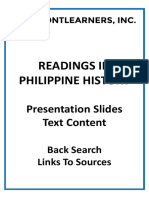 Readings in Philippine History - Presentation Slides Text Content Back Search Links To Sources