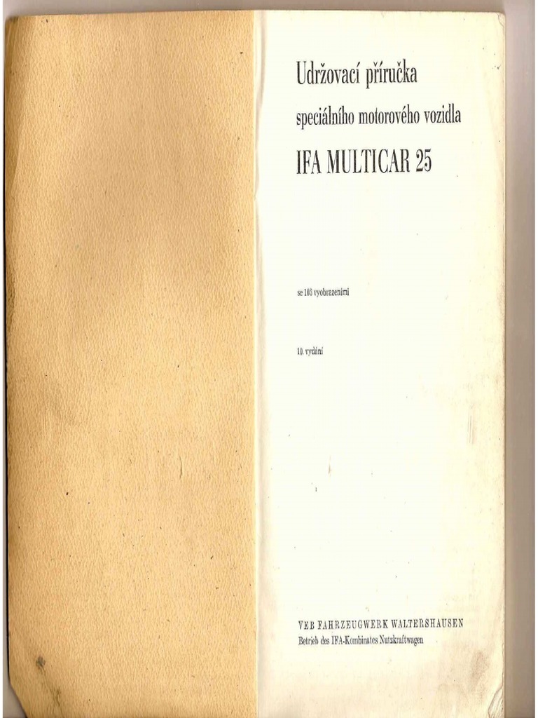 Udrzovaci Prirucka Multicar M25 PDF